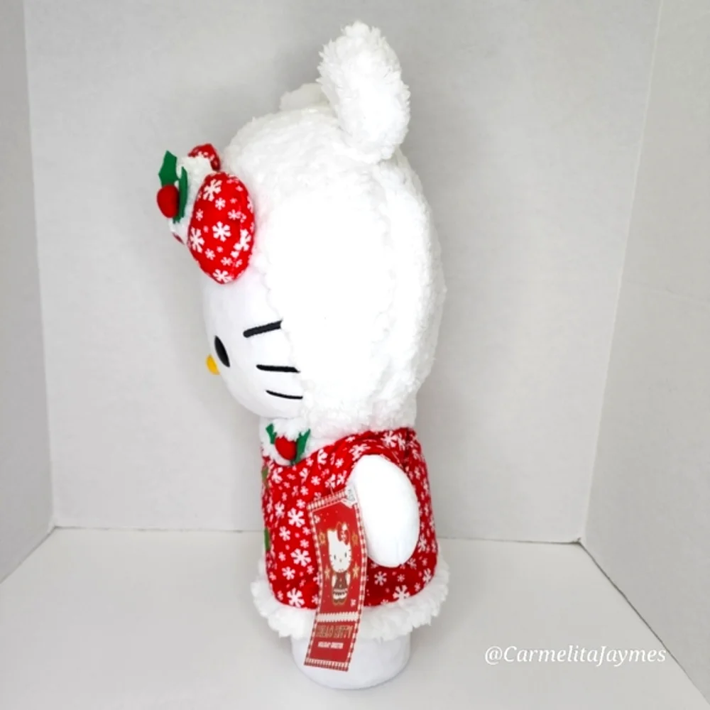 🎄 HELLO KITTY ❄️ Snowflake Fur Coat Door Greeter Official Sanrio Christmas 2024